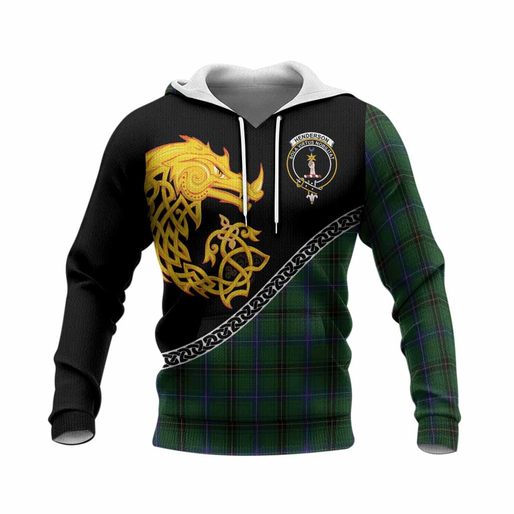 Henderson Tartan Crest Knitted Hoodie Legendary Dragon Knot Half Style