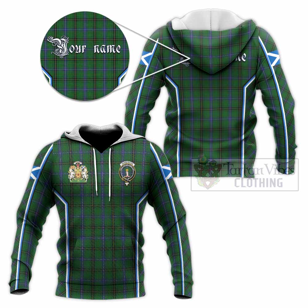 Henderson Tartan Crest Knitted Hoodie Scotland Coat of Arm Flag Style - Tartan Vibes Clothing