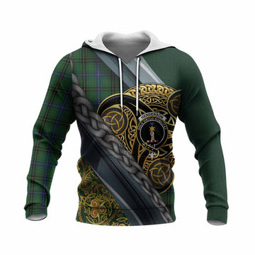 Henderson Tartan Crest Knitted Hoodie Scottish Triskele Celtic