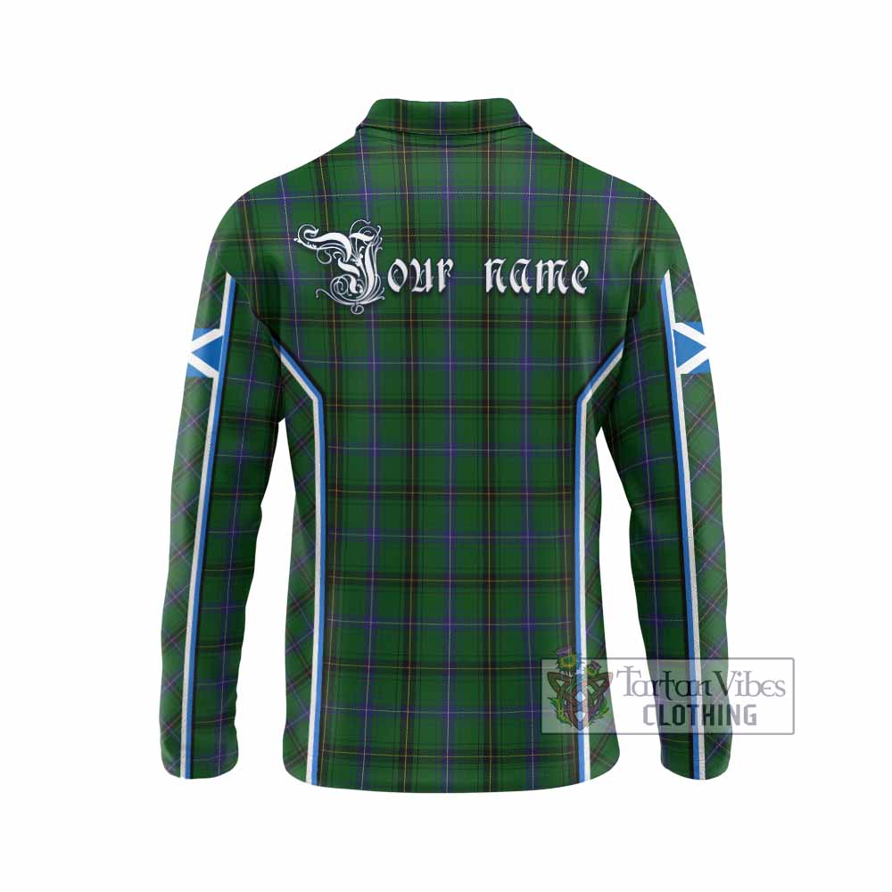 Henderson Tartan Crest Long Sleeve Polo Shirt Scotland Coat of Arm Flag Style - Tartan Vibes Clothing