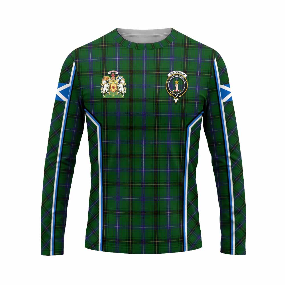 Henderson Tartan Crest Long Sleeve T-Shirt Scotland Coat of Arm Flag Style - Tartan Vibes Clothing