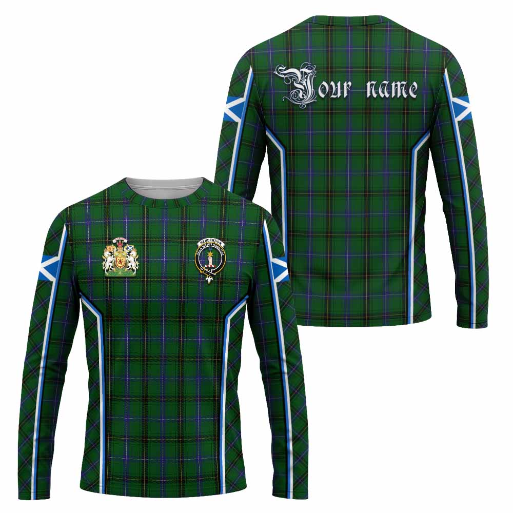 Henderson Tartan Crest Long Sleeve T-Shirt Scotland Coat of Arm Flag Style - Tartan Vibes Clothing