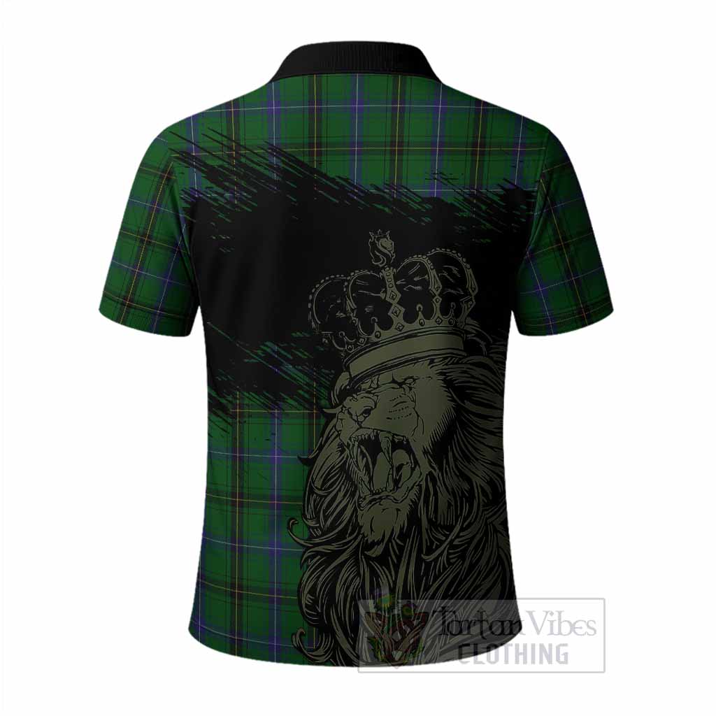 Henderson Tartan Crest Polo Shirt Crowned Lion Heritage Style
