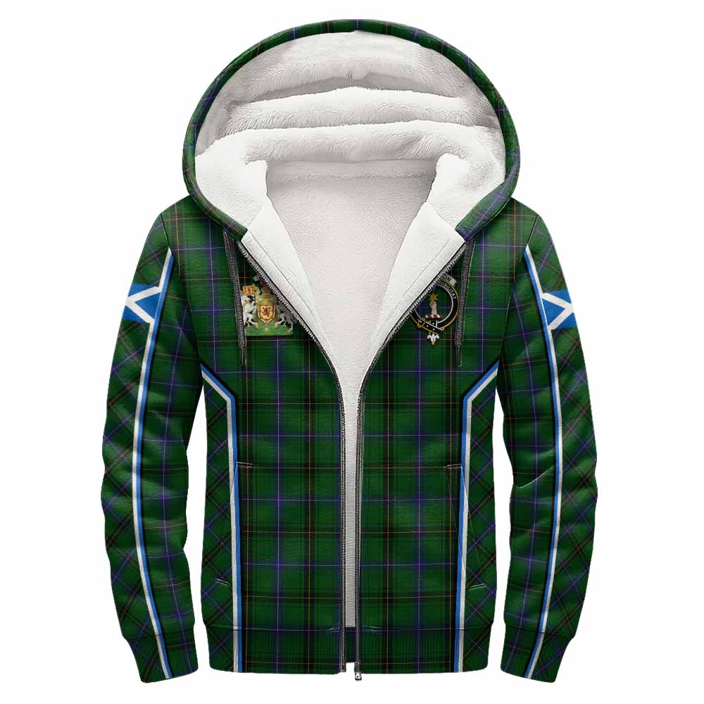 Henderson Tartan Crest Sherpa Hoodie Scotland Coat of Arm Flag Style - Tartan Vibes Clothing