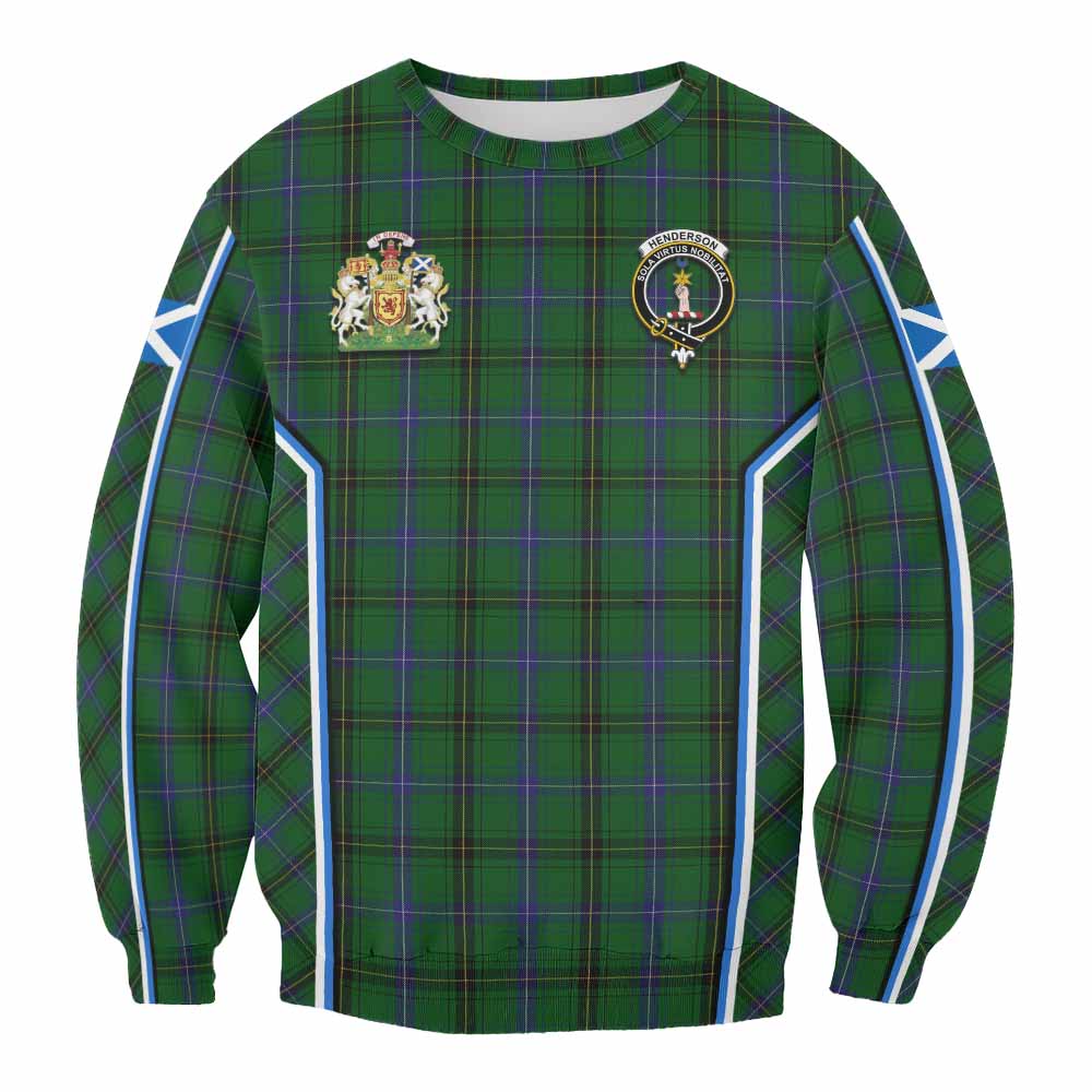 Henderson Tartan Crest Sweatshirt Scotland Coat of Arm Flag Style - Tartan Vibes Clothing