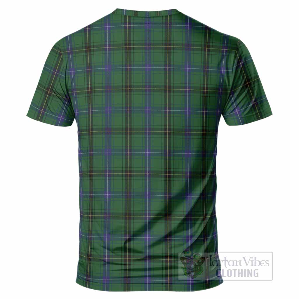 Henderson Tartan Crest T-Shirt Ferocious Lion Style