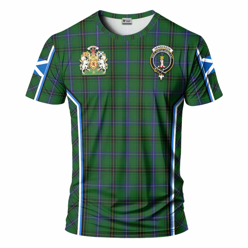 Henderson Tartan Crest T-shirt Scotland Coat of Arm Flag Style - Tartan Vibes Clothing