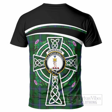 Henderson Tartan Crest T-Shirt Scottish Thistle Celtic Cross Alba Gu Brath