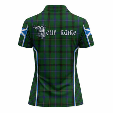 Henderson Tartan Crest Women's Polo Shirt Scotland Coat of Arm Flag Style