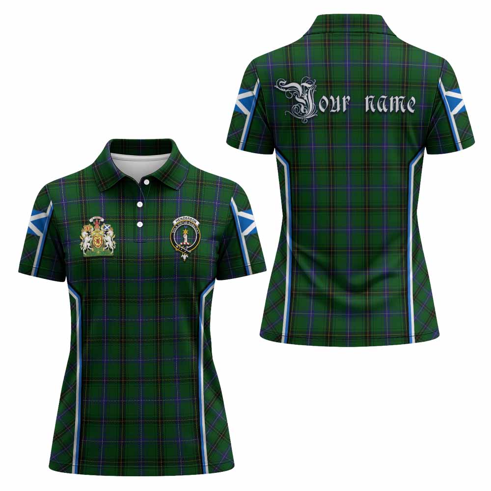 Henderson Tartan Crest Women's Polo Shirt Scotland Coat of Arm Flag Style - Tartan Vibes Clothing