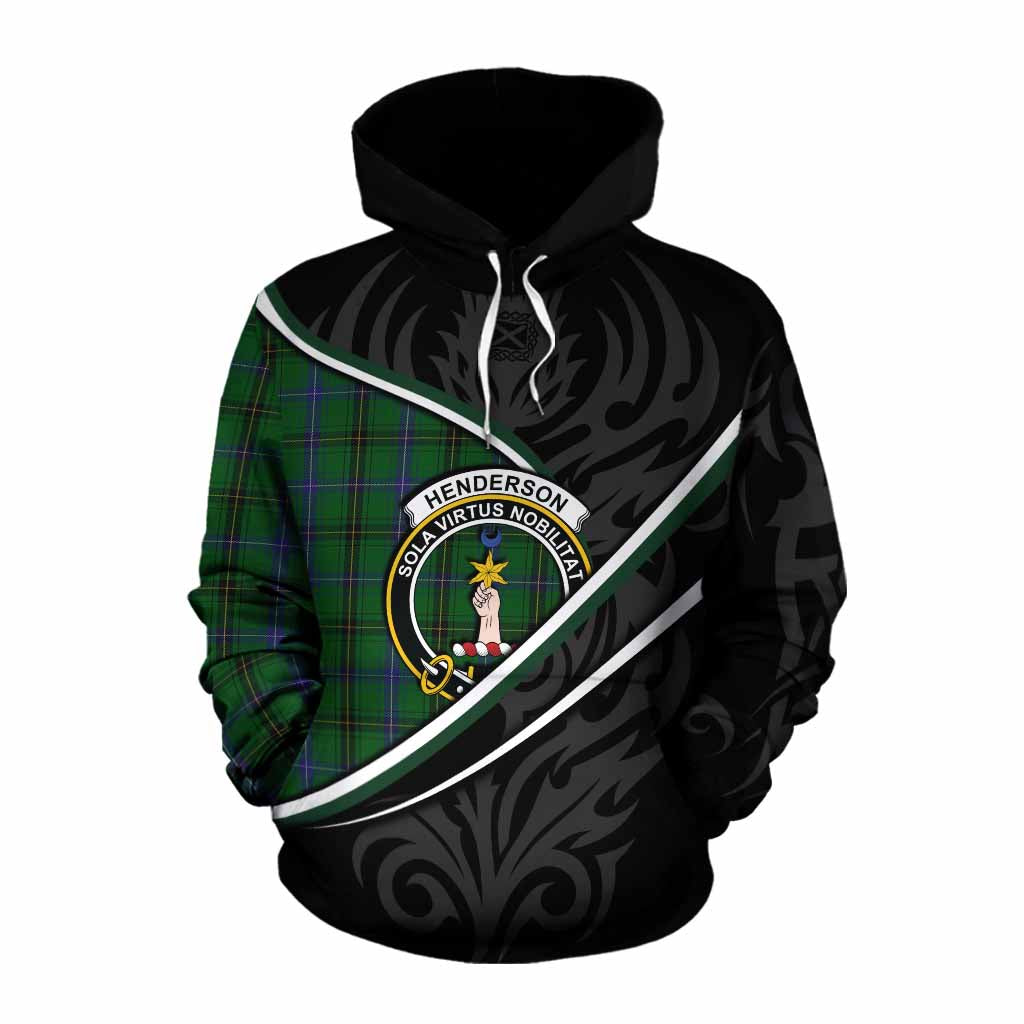 Henderson Tartan Family Crest Cotton Hoodie Celtic Scottish Thistle Floral - Tartan Vibes Clothing