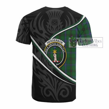 Henderson Tartan Family Crest Cotton T-shirt Celtic Scottish Thistle Floral - Tartan Vibes Clothing
