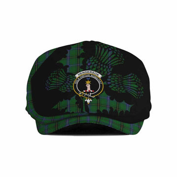 Henderson Tartan Family Crest Flat Cap, Jeff Cap Scotland Thistle Floral