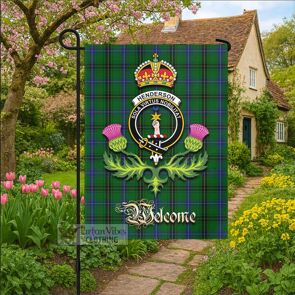 Henderson Tartan Family Crest Garden Flag Royal Thistle Welcome Style - Tartan Vibes Clothing