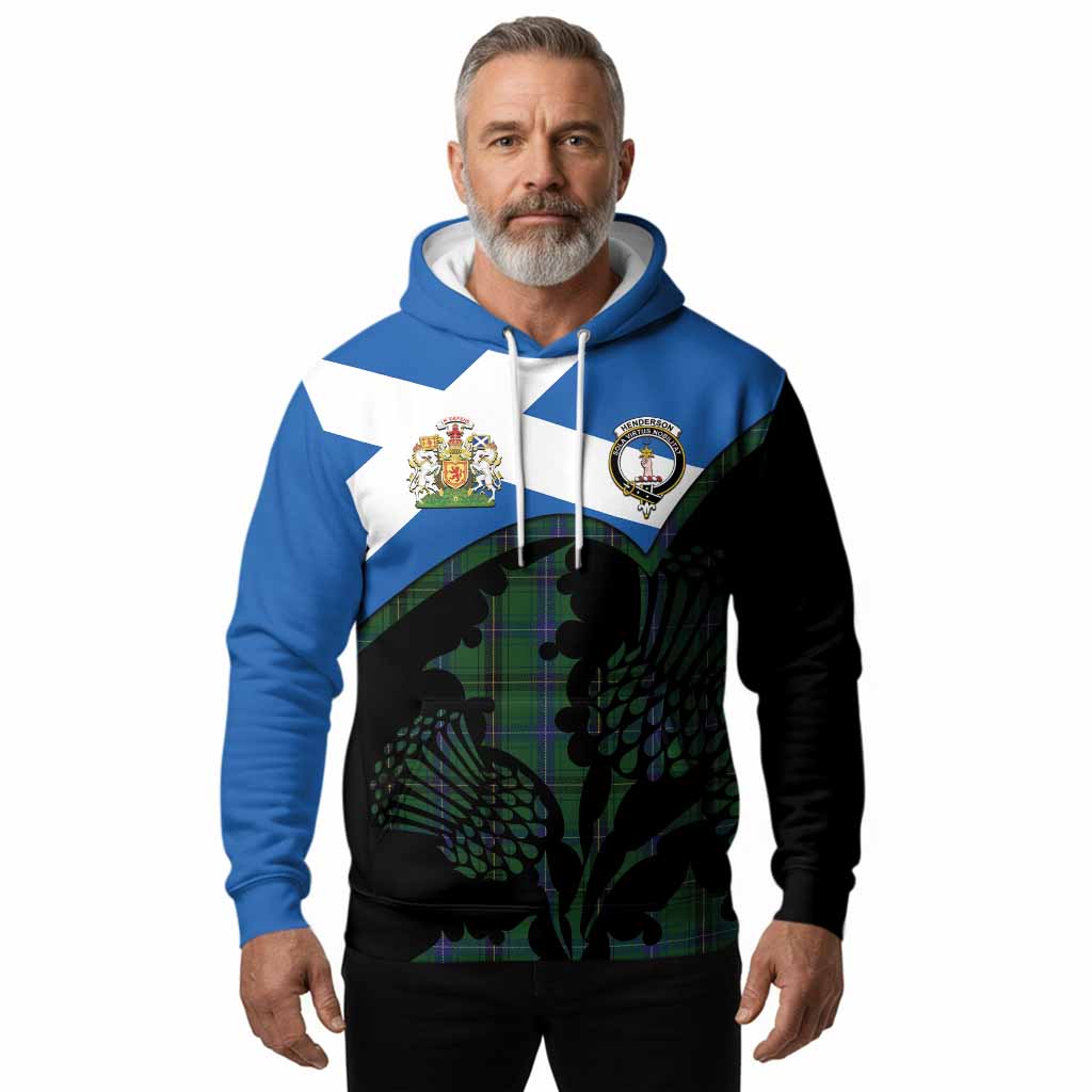 Henderson Tartan Family Crest Hoodie Scotland Thistle Floral Flag Style