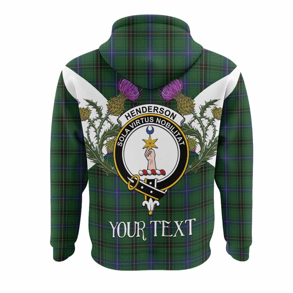 Henderson Tartan Family Crest Hoodie Scottish Burns Night Thistle Floral