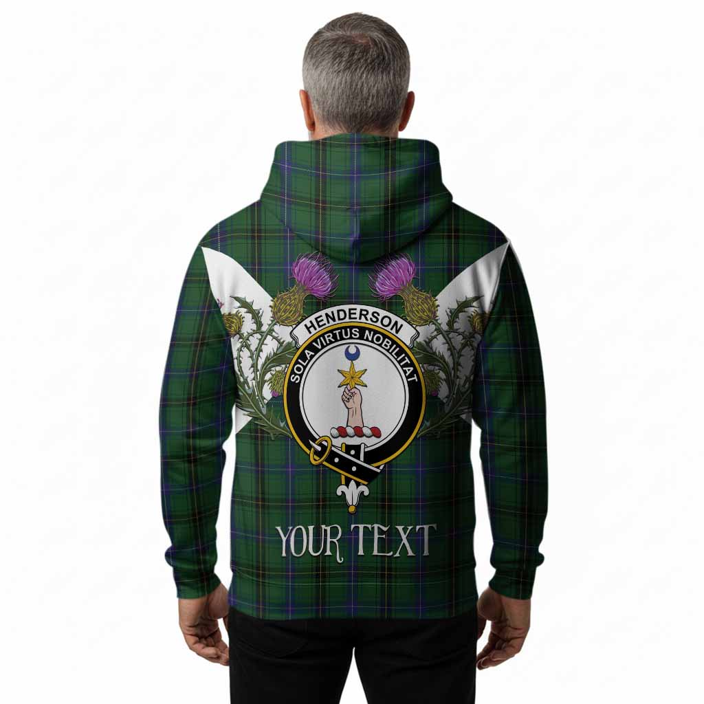 Henderson Tartan Family Crest Hoodie Scottish Burns Night Thistle Floral