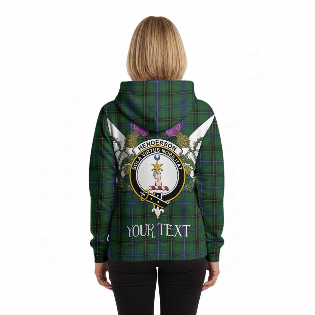 Henderson Tartan Family Crest Hoodie Scottish Burns Night Thistle Floral