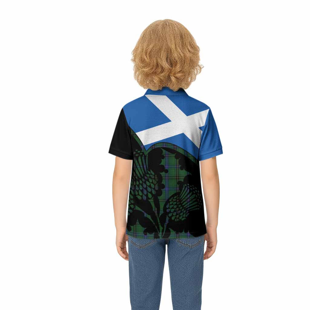 Henderson Tartan Family Crest Kid Polo Shirt Scotland Thistle Floral Flag Style