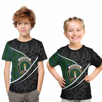 Henderson Tartan Family Crest Kid T-shirt Celtic Scottish Thistle Floral