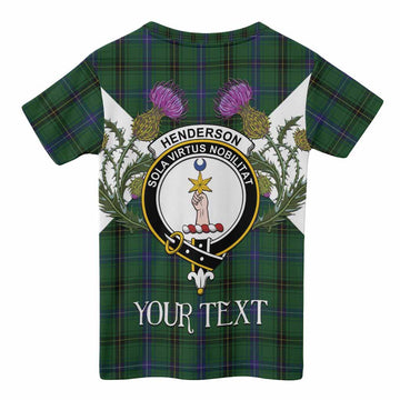 Henderson Tartan Family Crest Kid T-shirt Scottish Burns Night Thistle Floral