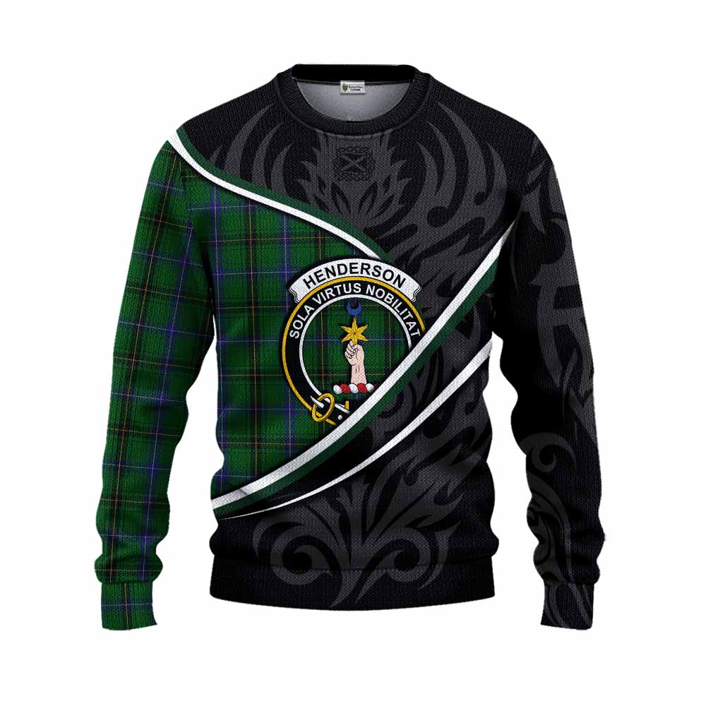 Henderson Tartan Family Crest Knitted Sweater Celtic Scottish Thistle Floral - Tartan Vibes Clothing