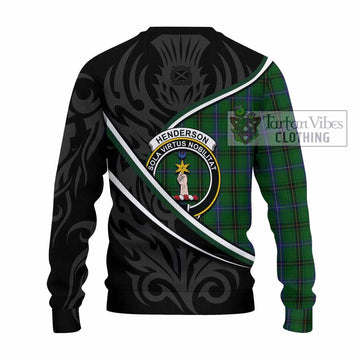 Henderson Tartan Family Crest Knitted Sweater Celtic Scottish Thistle Floral - Tartan Vibes Clothing