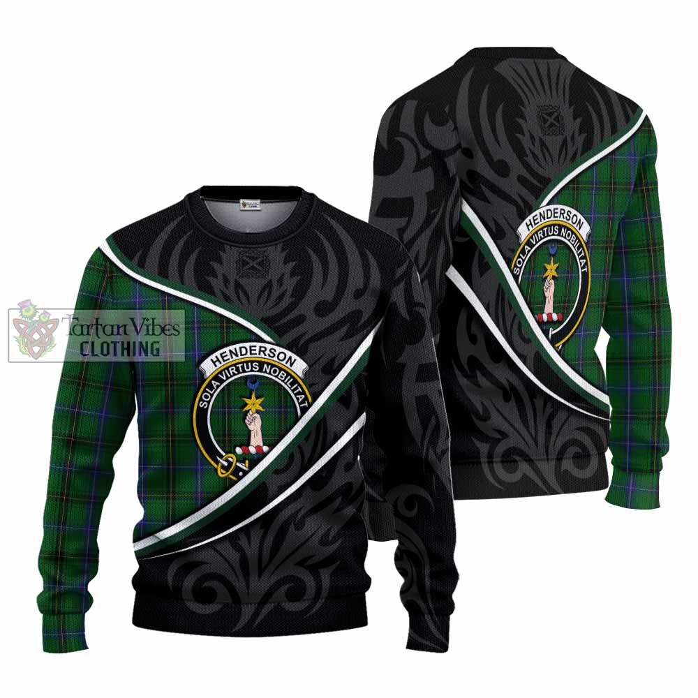 Henderson Tartan Family Crest Knitted Sweater Celtic Scottish Thistle Floral - Tartan Vibes Clothing