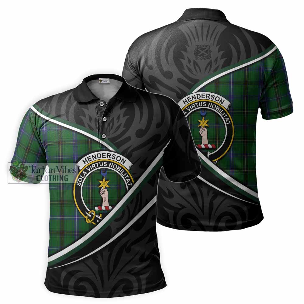 Henderson Tartan Family Crest Polo Shirt Celtic Scottish Thistle Floral - Tartan Vibes Clothing