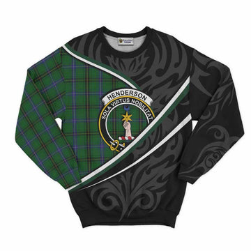 Henderson Tartan Family Crest Sweatshirt Celtic Scottish Thistle Floral