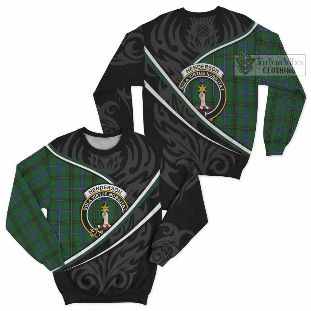 Henderson Tartan Family Crest Sweatshirt Celtic Scottish Thistle Floral - Tartan Vibes Clothing