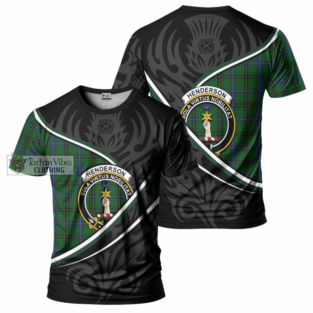 Henderson Tartan Family Crest T-shirt Celtic Scottish Thistle Floral - Tartan Vibes Clothing