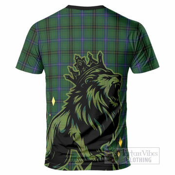 Henderson Tartan Family Crest T-Shirt Crowned Lion Roaring