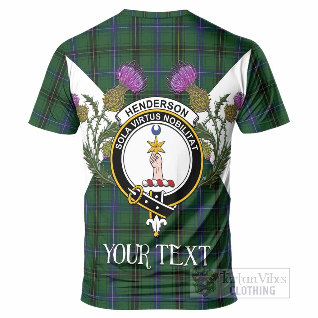 Henderson Tartan Family Crest T-Shirt Scottish Burns Night Thistle Floral