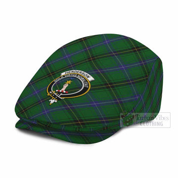 Henderson Tartan Flat Cap, Jeff Cap Cross Style with Family Crest