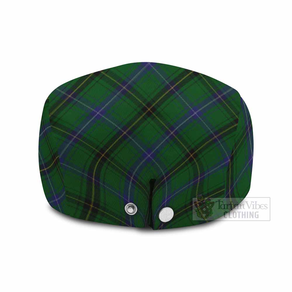 Henderson Tartan Flat Cap, Jeff Cap Cross Style with Family Crest - Tartan Vibes Clothing