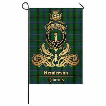 Henderson Tartan Garden Flag with Highland Thistle Cherish Family Crest Style
