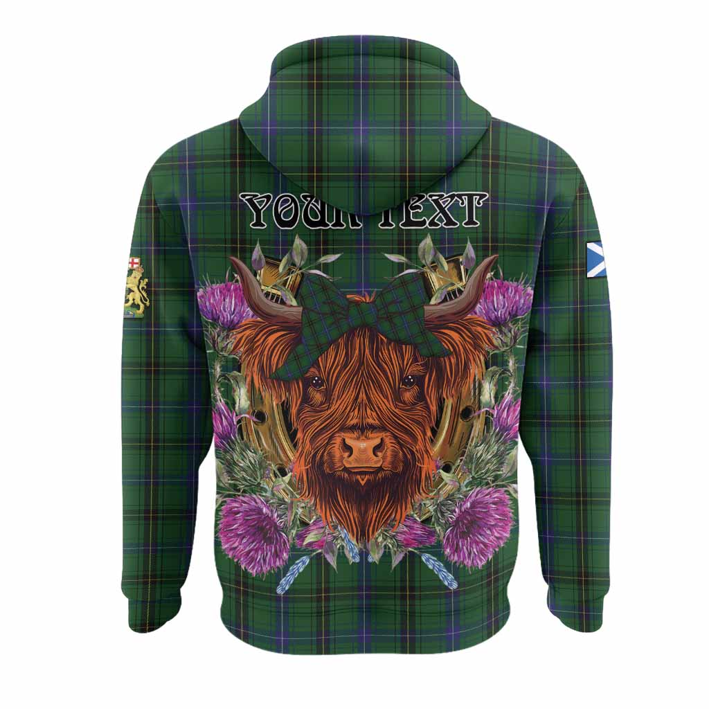 Henderson Tartan Hoodie Scottish Thistle Heilan Coo