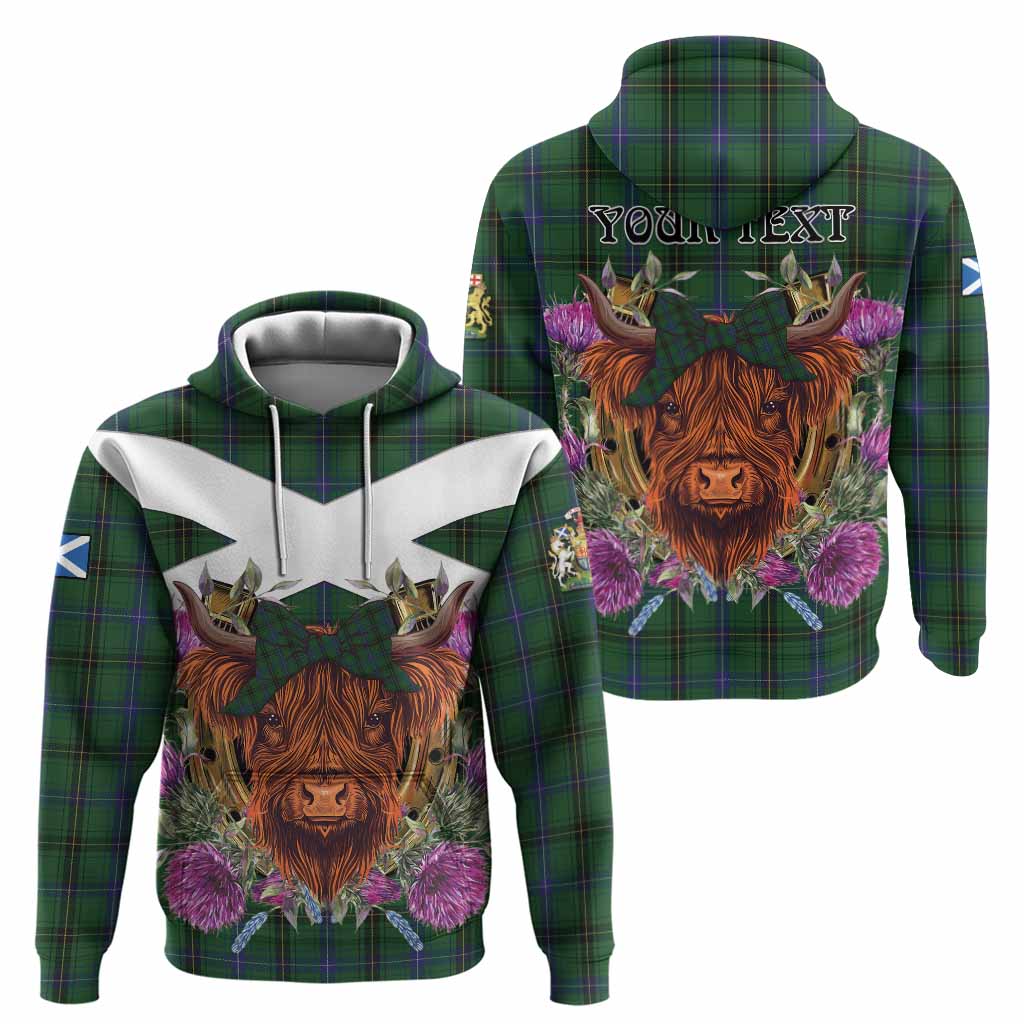 Henderson Tartan Hoodie Scottish Thistle Heilan Coo