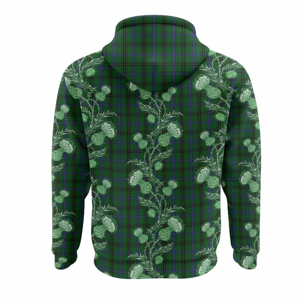 Henderson Tartan Hoodie Seamless Scottish Thistle Flowers