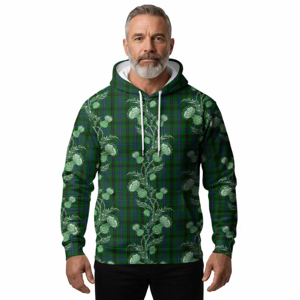 Henderson Tartan Hoodie Seamless Scottish Thistle Flowers
