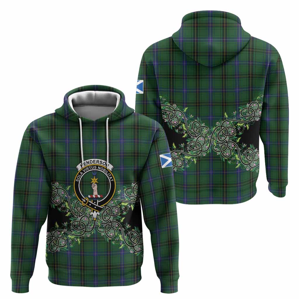 Henderson Tartan Hoodie Thistle Scottish Spirit