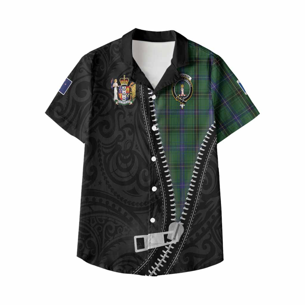 Henderson Tartan Kid Hawaiian Shirt New Zealand Pattern Unique Zipper Stylized