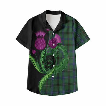 Henderson Tartan Kid Hawaiian Shirt Traditional Scottish Thistle