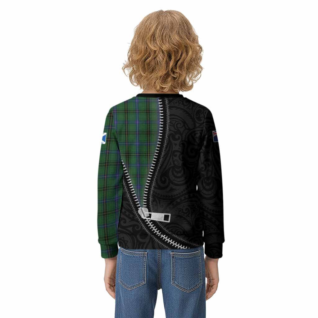 Henderson Tartan Kid Knitted Sweatshirt New Zealand Pattern Unique Zipper Stylized