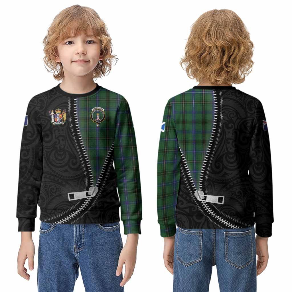 Henderson Tartan Kid Knitted Sweatshirt New Zealand Pattern Unique Zipper Stylized