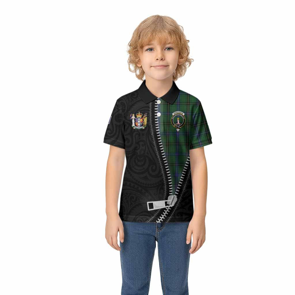 Henderson Tartan Kid Polo Shirt New Zealand Pattern Unique Zipper Stylized