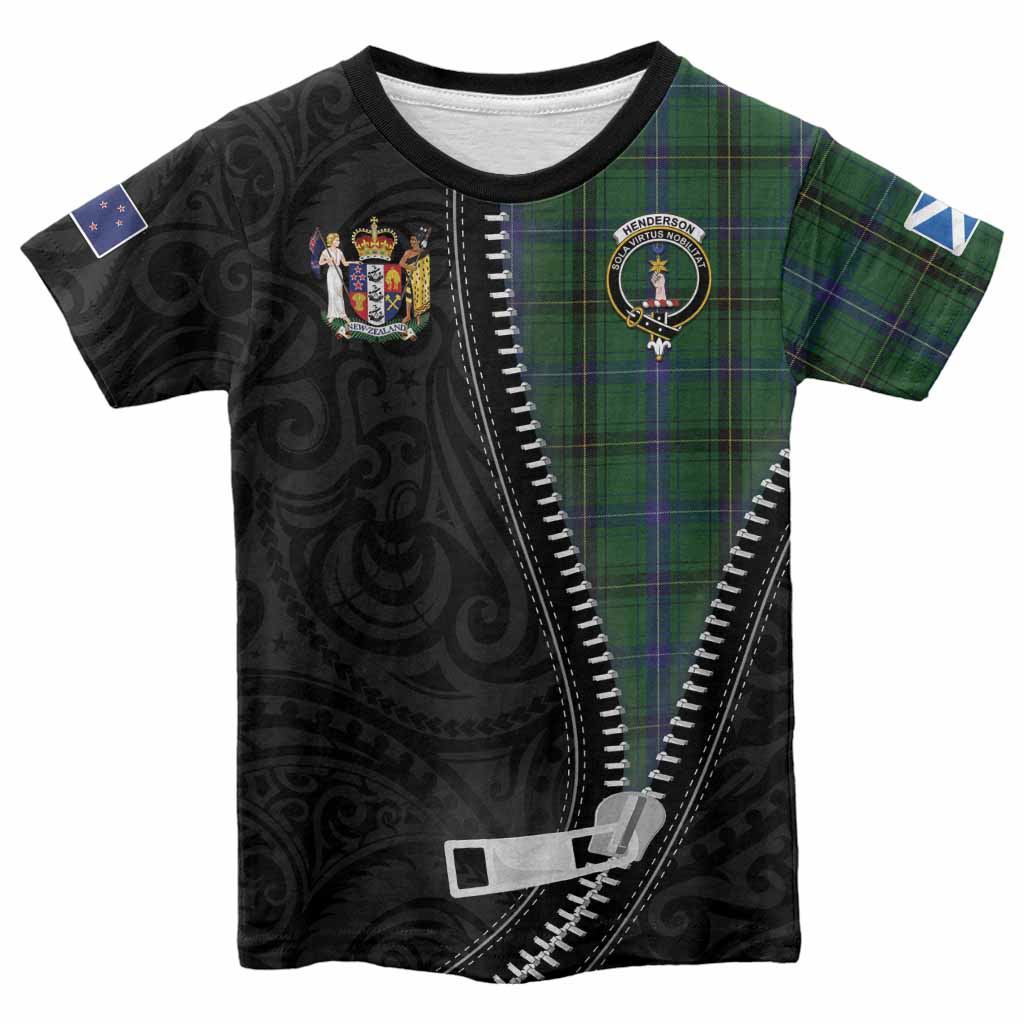 Henderson Tartan Kid T-shirt New Zealand Pattern Unique Zipper Stylized