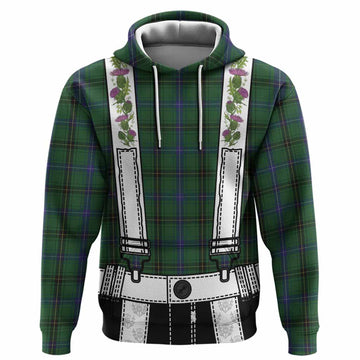 Henderson Tartan Lederhosen Costume Hoodie Scotland Thistle Floral
