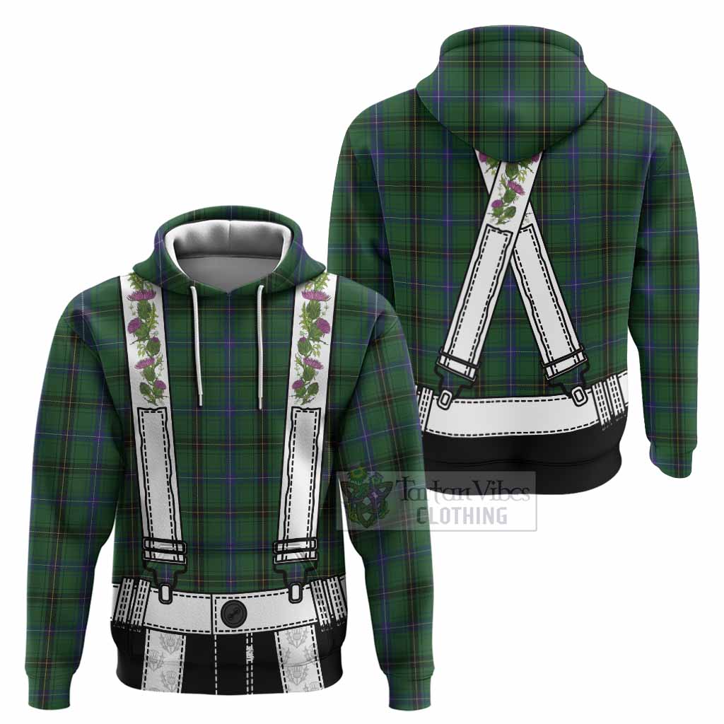 Henderson Tartan Lederhosen Costume Hoodie Scotland Thistle Floral